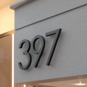 Número Residencial Flutuante 40cm Preto Fosco Minimalista