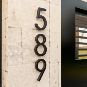 Número Residencial Flutuante 20cm Preto Fosco Minimalista