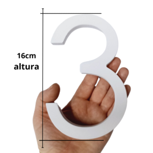 Número Residencial Autocolante 16cm Branco