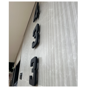 Número Residencial Flutuante 25cm Preto Fosco Contemporâneo